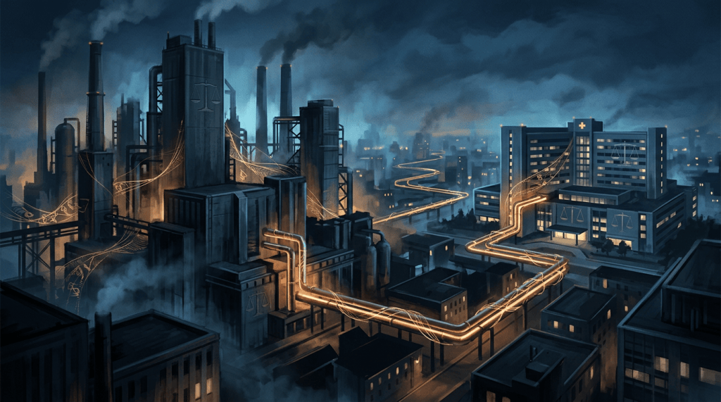 Pharmaceutical factories linked to a hospital